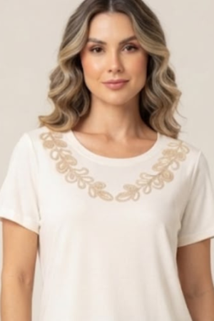 Blusa Bordada em Tricô