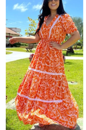 VESTIDO LONGO ESTANPADO