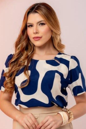 Blusa Estampada em Crepe Seda
