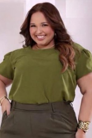 Blusa Lisa Plus Size em Crepe Dunna