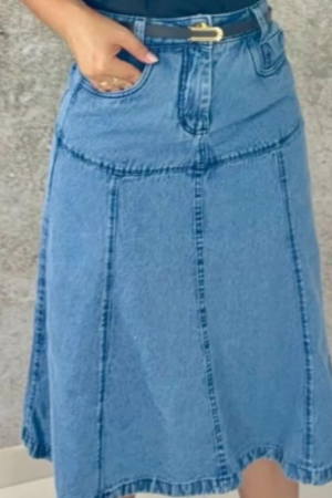 Saia Midi Jeans