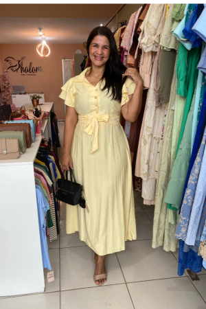 VESTIDO MID NO MARRANTE COM BOTOES FUNCIONAIS